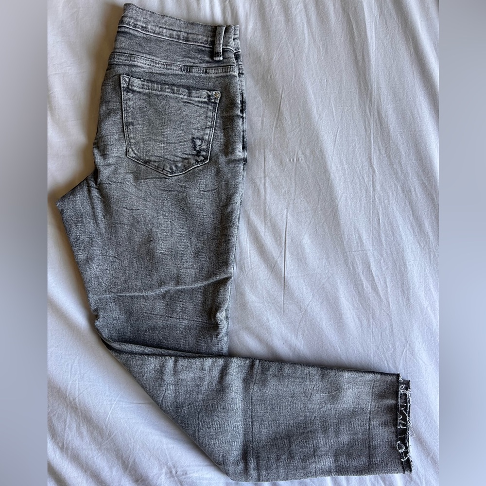 Kensie high-rise skinny jeans gray acid wash size 10/30